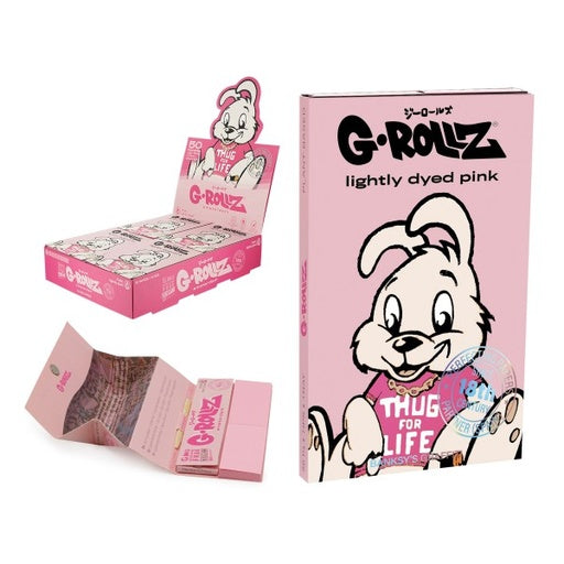 G-Rollz - "Thug For Life" Pink 1 1/4 Rolling Paper + Tips + Tray