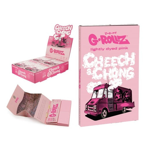 G-Rollz - "Tour Bus" Pink 1 1/4 Rolling Paper + Tips + Tray