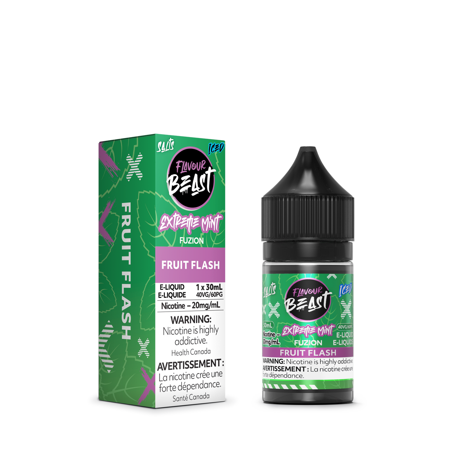 FLAVOUR BEAST FUZION SALT - EXTREME MINT FRUIT FLASH ICED