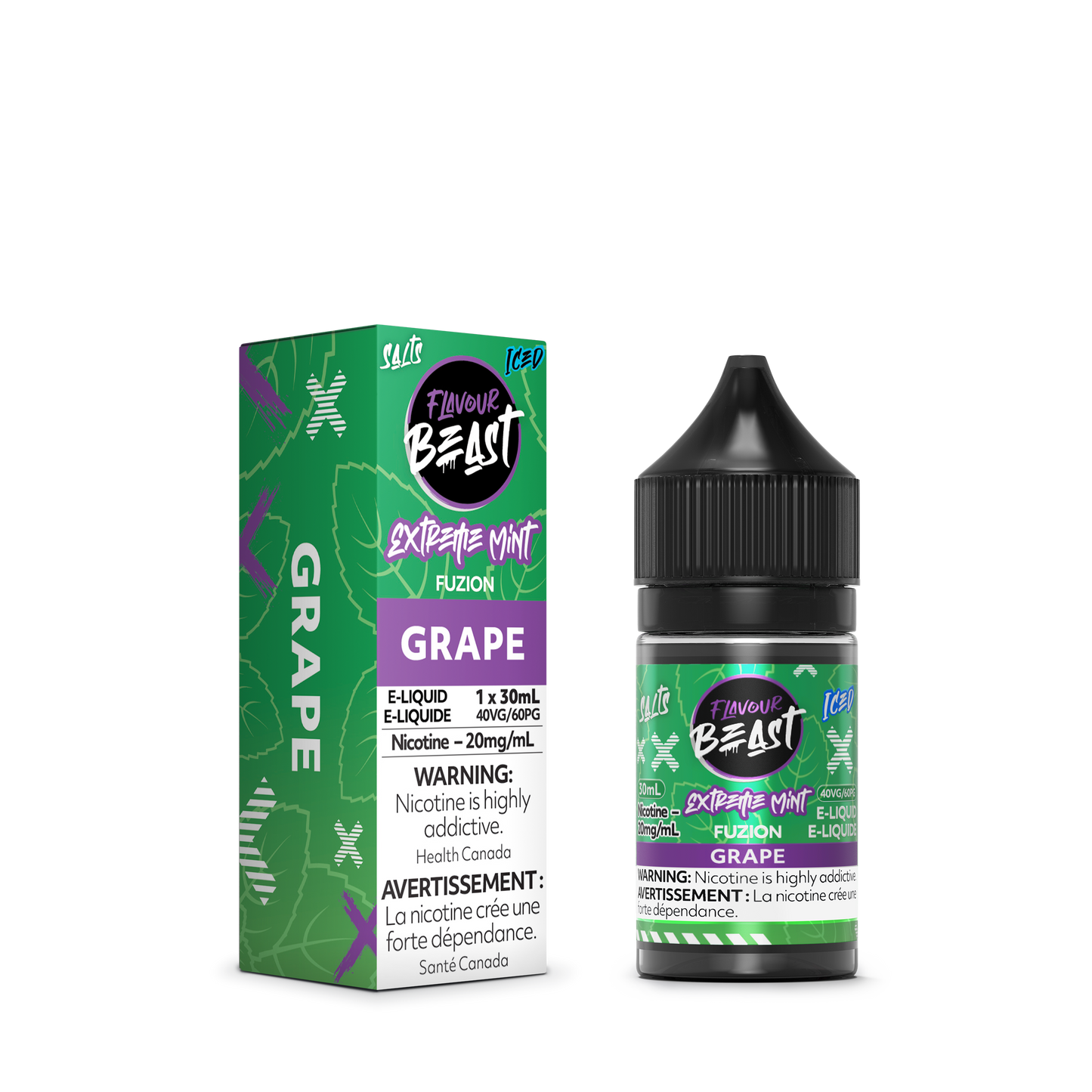 FLAVOUR BEAST FUZION SALT - EXTREME MINT GRAPE ICED