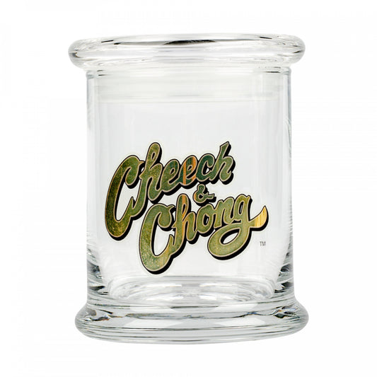 CHEECH & CHONG™ GLASS Gold Script Logo Pop Top Jar