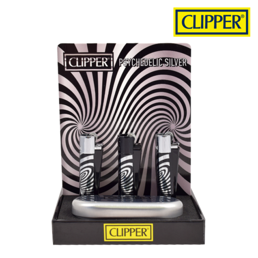 CLIPPER PSYCHEDELIC SILVER METAL LIGHTERS