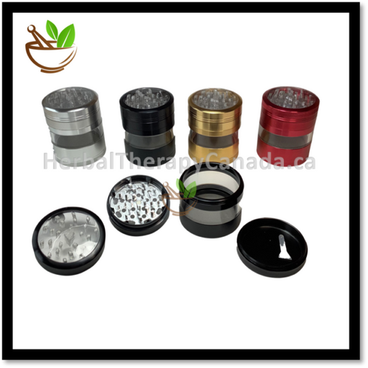 ALUMINUM GRINDER WITH 2 WINDOWS – 4 PARTS