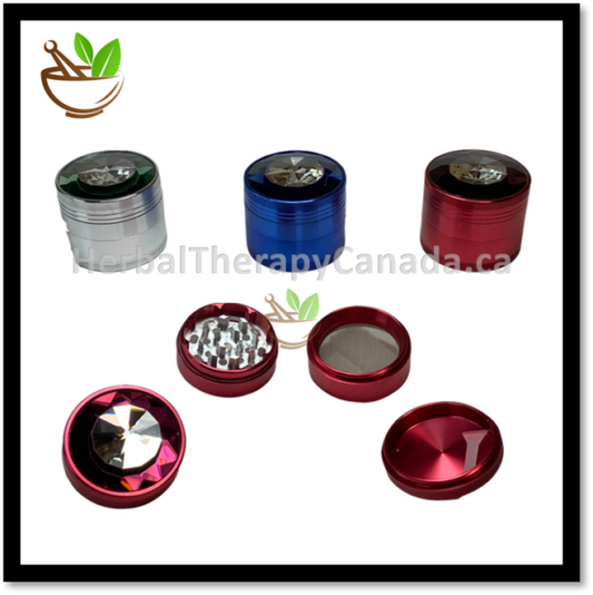 TRADITIONAL ALUMINUM GRINDER WITH KALEIDOSCOPE TOP – 4 PARTS