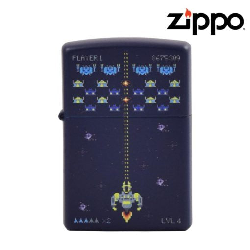 ZIPPO LIGHTER – NAVY MATTE, PIXEL GAME