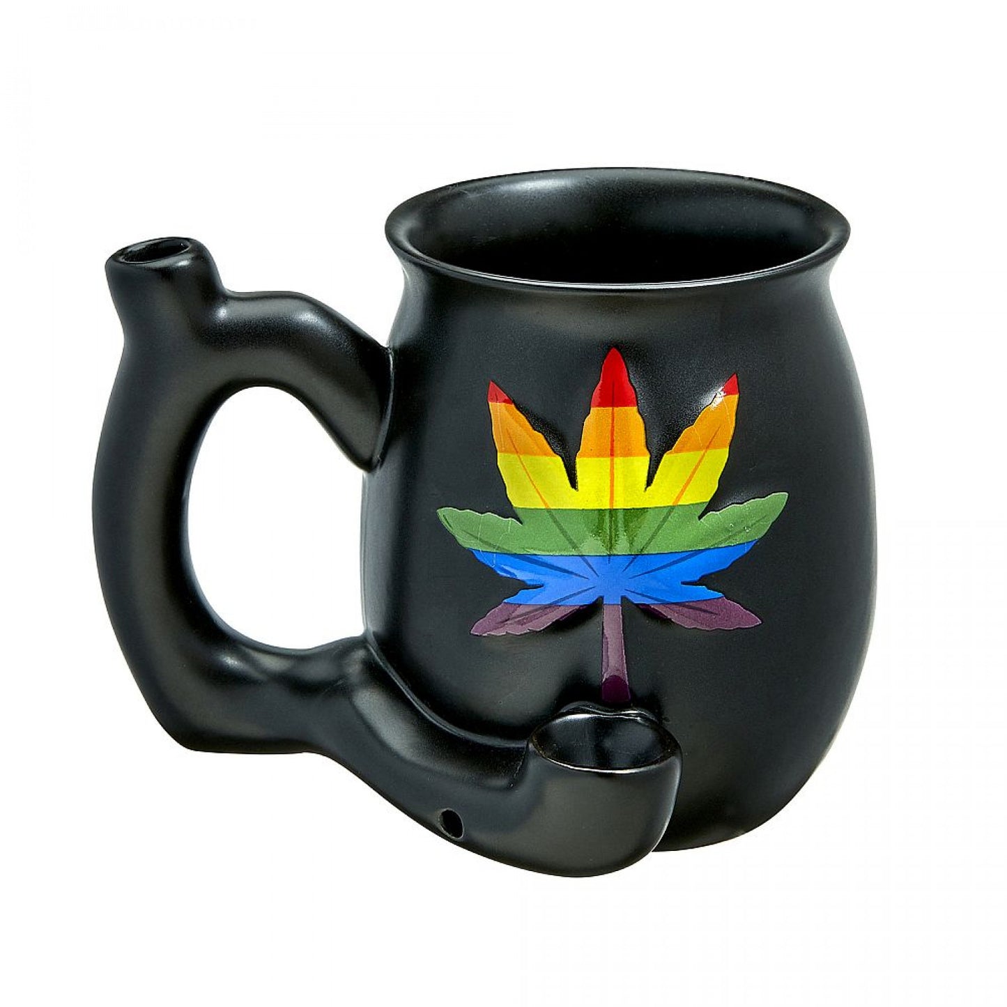 Rainbow Leaf Ceramic Mug Pipe