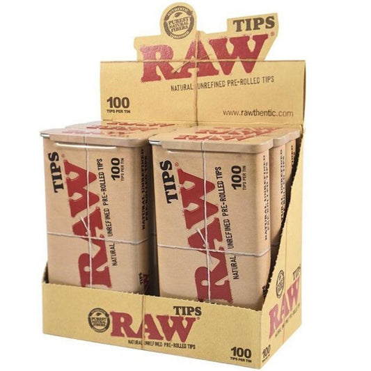 Raw Classic Pre-Rolled Tips Tin - 100pc